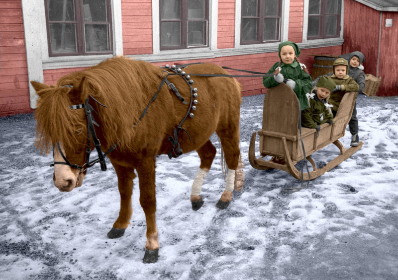 Handkolorerings-bild efter